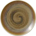 image of Heart & Soul 801122141000102 Round Porcelain Plate, 8.27" Diameter Coupe Rim, Cumin Color - 6/Case