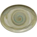 image of Heart & Soul 801223641000104 Oval Porcelain Platter, 14.25" L x 11" W x 1.14" H, Thyme - 6/Case