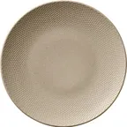 image of Libbey 802122841000203 11" Round Coupe Rim China Plate Almond Pine Microwave Safe - 6/Case