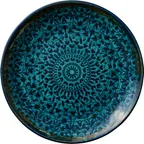 image of Libbey 803122141000301 8"¼ Round Coupe China Plate, Bold Blue Black, Dishwasher Safe - 6/Case