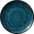 image of Libbey 803122741000301 China Plate – 10"5/8" Round Coupe Rim, Blue Black Mirage, Safe - 6/Case
