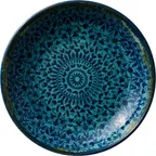 image of Libbey 803132141000301 - 8½" Coupe China Plate, Blue/Black Mirage, 23.7 oz, Dishwasher Safe - 6/Case