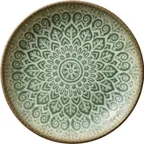 image of Libbey 803132141000401 - 8½" Round Coupe China Plate Jade, 23.7 oz, Dishwasher Oven Safe - 6/Case