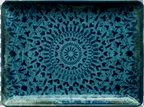 image of Libbey 803212341000301 Mirage China Platter 9-1/4" x 6-7/8" x 1" Blue/Black Microwave Safe - 6/Case