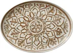 image of Libbey 803223241000402 Oval China Platter, 13-3/4" L x 5-7/8" W x 1" H, Sienna Safe - 6/Case