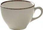 image of Libbey 803522241000403 - 7.4 oz Tan Rim China Cup, 3.5" Dia x 2.625" H, Microwave Oven Safe - 6/Case