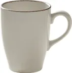 image of Libbey 803563541000403 China Mug, 11.8 oz (3⅜" Dia x 4⅛" H), Tan Rim, Microwave & Oven Safe - 6/Case