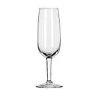 image of Libbey 8495 - 6.25 oz Flute Glass, 7¼" Height, Stem Base, Tempered Glass Safedge® Rim - 12/Case