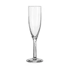 image of Libbey 8995 Flute Glass – 6 oz, 8‑7/8" Height, Stem Base, Tempered Glass, Safedge® Rim – 12/Case