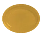 image of Libbey 903033008 Oval Porcelain Platter, 11-5/8" x 9-1/4" Saffron Cantina® Pattern Rimmed - 12/Case