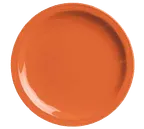 image of Libbey 903034011 - 10¼" Round Porcelain Plate Cayenne Glazed Foot Cantina Carved Pattern - 12/Case