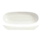 image of Libbey 905356402 - 14" Oval Plate, Vitrified Porcelain, White Royal Rideau Body, 12/Case
