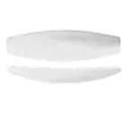 image of Libbey 905356910 - 9"¾ x 3" Canoe Porcelain Plate, Slenda Pattern, White Body, Vitrified - 12/Case