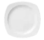image of Libbey 905356977 Square China Plate 7¼" Porcelain, White Royal Rideau™ Vitrified Finish - 36/Case