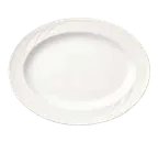 image of Libbey 905437883 Oval Porcelain Platter, 13½" x 10⅜" Medium Rim, White Rideau Body - 12/Case