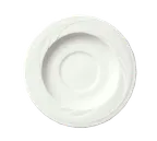 image of Libbey 905437886 - Porcelain Tea Saucer 5.75" Dia., 2" Well, White Rideau Pattern - 36/Case