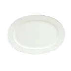 image of Schonwald 9062029 Marquis Oval Platter, 11.5" x 8.25", Porcelain, White, Embossed Rim - 6/Case