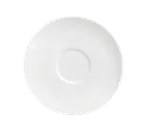image of Reserve by Libbey 911190017 - 5" Round Bone China Saucer, White, Vitrified, 5" Diameter - 36/Case