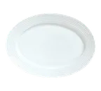 image of Reserve by Libbey 911196008 - Oval Porcelain Platter 14" x 10" Embossed Rim Foot - 1/Case