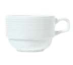 image of Reserve by Libbey 911196016 - 8 oz Porcelain Tea Cup, 4½" Dia x 2⅝" H, Stackable - 36/Case