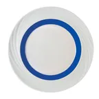 image of Schonwald 9181826-62971 Round Porcelain Plate, 10.25" Diameter, White™ with Dark Blue Band - 6/Case