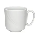 image of Schonwald 9185629 China Mug, 9.5 oz Stackable Porcelain, Continental White™ Donna Pattern - 6/Case