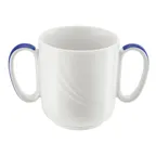 image of Schonwald 9185631-62971 China Mug, 10.5 oz, Porcelain, White with Dark Blue Band - 6/Case