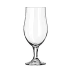 image of Libbey 920284 Munique Beer Glass, 16-1/2 oz Tulip, Clear, D.T.E., 7-7/8" H x 3-3/8" D, 12/Case