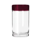 image of Libbey 92303R Cooler Glass – 16 oz Red Rim Hand‑Blown Aruba, Height 5‑5/8" Width 3‑1/4", 12/Case
