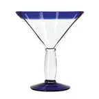 image of Libbey 92306 Cocktail Glass – 15 oz Stem, Cobalt Blue Rim & Foot, Dishwasher Safe – 1/Case