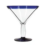 image of Libbey 92307 - Cocktail Glass, 24 oz Stem, Cobalt Blue Rim, 7‑5/8" H x 6‑1/2" T - 12/Case