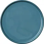 image of Playground 9251224E - 9"3/8 Round Porcelain Plate, Coupe Rim, Petrol Blue, Dishwasher Safe - 6/Case
