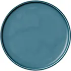 image of Playground 9251226E - 10¼" Round Porcelain Plate, Coupe Rim, Petrol Blue, Dishwasher Safe - 6/Case
