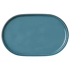 image of Playground 9252230E Porcelain Platter, 11-3/4" Dia x 7-5/8" H, Coupe Rim, Petrol Blue - Case