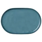 image of Playground 9252236E Porcelain Platter, 14" Dia x 9" H, Coupe Rim, Petrol Blue - 1/Case