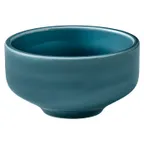 image of Playground 9255433E - Round 4" Porcelain Bowl, 11.9oz Petrol Blue, Dishwasher Safe - 12/Case