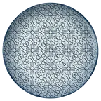 image of Schonwald 9331232-63075 Plate, 12.625" Round Coupe Rim Porcelain, Dark Blue Ornaments - 6/Case