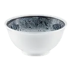 image of Schonwald 9336664-63076 - 5" Round Porcelain Bowl, 10‑Ounce, Blue Stone Chic Finish - Case