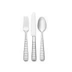 image of Libbey 938-030 Dinner Fork – 8"1/8" Banded Handles, Mirror Finish, 18/10 Stainless Steel - 12/Case