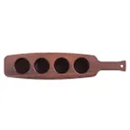 image of Libbey 96459 Flight Tray - 4‑Well, 18"¾ x 4"⅛ x 1"⅜, Cherry Wood Look Plastic Safe - 6/Case