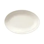image of Libbey 968001008 - Oval China Platter 13" x 9", White Porcelain, Zipline Pattern - 12/Case