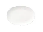 image of Libbey 977709139 Astor Platter, 13 3/4" x 9 1/2", Scalloped Rim, Porcelain, Microwave Safe - 12/Case