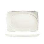 image of Reserve by Libbey 987659395 Rect China Platter 13" x 9" Porcelain Embossed Rim Finish - 1/Case