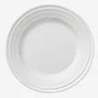 image of Libbey 999001121 - 7¼" Round Porcelain Plate, Lunar White, Embossed Rim, Microban Glaze - 24/Case