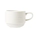 image of Libbey 999001531 - China Cup 9 oz (3"3/8 × 2"3/4 H), Lunar White Porcelain, Microban Glaze, Stackable - 36/Case