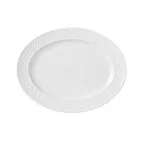 image of Libbey 999013009 - Oval China Platter 11" x 8" White Porcelain Microban Glaze - 12/Case