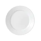 image of Libbey 999013139 - 9" Round Porcelain Plate, Embossed Rim, Lunar White, Microban Glaze - 24/Case