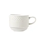 image of Libbey 999013531 China Cup – 9 oz (3"3/8 Dia x 2"3/4 H), Porcelain, Eos, Stackable, Microban® 36/Case