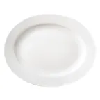 image of Libbey 999023009 Oval Platter, 11"-1/8 x 8"-3/4 x 1" Porcelain White Rigel™ Glaze - 12/Case