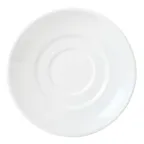 image of Libbey 999023500 Porcelain Saucer, 6" Dia x 1" H, Lunar White Rigel Pattern Microban Glaze - 36/Case